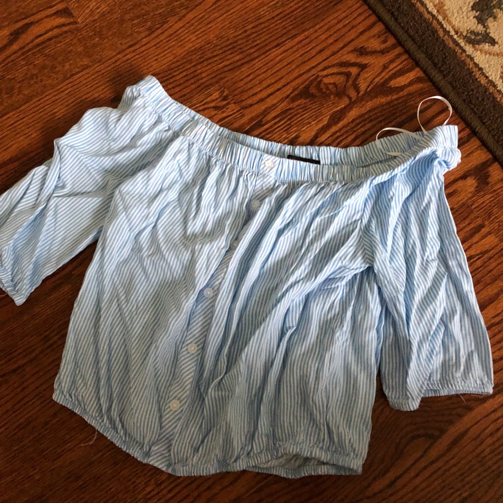 Cropped off the shoulder top